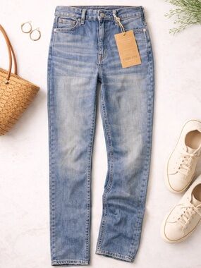 NWT Everlane High Rise Jeans Blue 33 Ankle Denim Sustainable